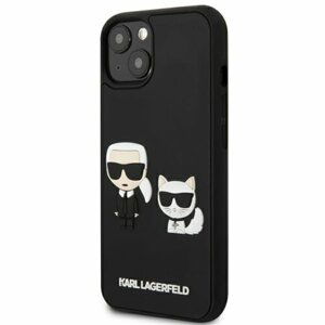 Puzdro Karl Lagerfeld iPhone 13 Mini KLHCP13S3DRKCK black hard case Iconic Karl & Choupette Head