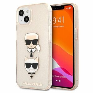 Puzdro Karl Lagerfeld iPhone 13 Mini KLHCP13SKCTUGLGO hardcase gold Glitter Karl`s & Ch