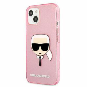 Puzdro Karl Lagerfeld iPhone 13 Mini KLHCP13SKHTUGLP hardcase pink Glitter Karl`s Head