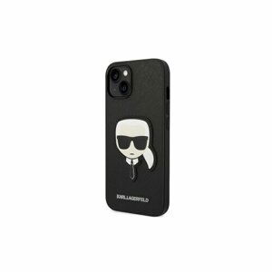 Puzdro Karl Lagerfeld iPhone 14 Pro KLHCP14LSAPKHK black PU Saffiano case with Karl Hea