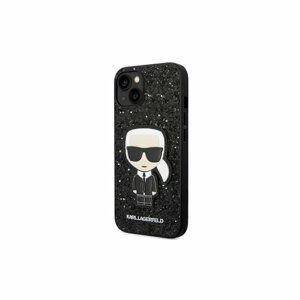 Puzdro Karl Lagerfeld iPhone 14 Plus KLHCP14MGFKPK black HC Glitter Flakes Ikonik