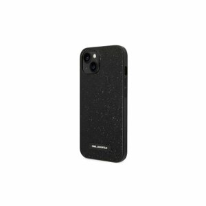 Puzdro Karl Lagerfeld iPhone 14 Pro Max KLHCP14XG2ELK black HC Solid Glitter Plaque Log