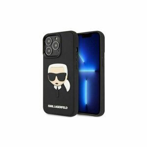 Puzdro Karl Lagerfeld iPhone 14 Pro Max KLHCP14XKH3DBK black hardcase 3D Rubber Karl`s H