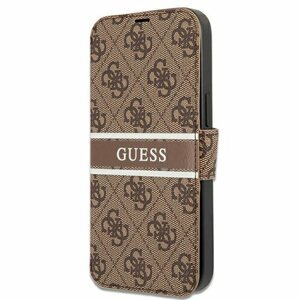 Guess case for iPhone 13 Pro / 13 6,1" GUBKP13L4GDBR brown book case 4G Stripe