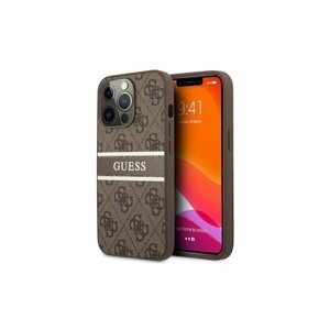 Guess case for iPhone 13 Pro / 13 6,1" GUHCP13L4GDBR brown hard case 4G Stripe