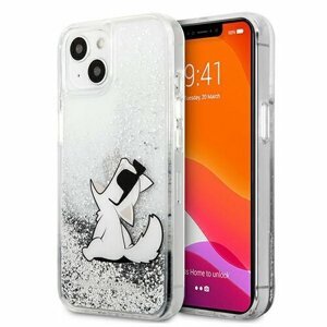 Karl Lagerfeld for iPhone 13 Pro / 13 6,1'' KLHCP13LGCFS silver hard case Liquid Glitter Choupette