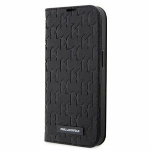 Karl Lagerfeld PU Saffiano Monogram Book Pouzdro pro iPhone 14 Pro Black