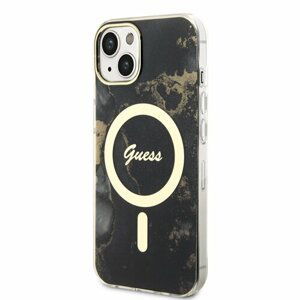 Guess Marble IML MagSafe Kompatibilní Zadní Kryt pro iPhone 14 Black