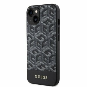 Guess PU G Cube MagSafe Kompatibilní Zadní Kryt pro iPhone 14 Black