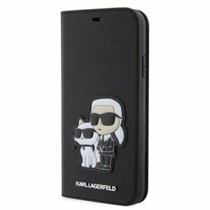 Karl Lagerfeld PU Saffiano Karl and Choupette NFT Book Pouzdro pro iPhone 11 Black