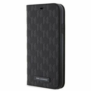 Karl Lagerfeld PU Saffiano Monogram Book Pouzdro pro iPhone 11 Black