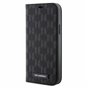 Karl Lagerfeld PU Saffiano Monogram Book Pouzdro pro iPhone 12/12 Pro Black