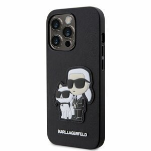 Karl Lagerfeld PU Saffiano Karl and Choupette NFT Zadní Kryt pro iPhone 13 Pro Black