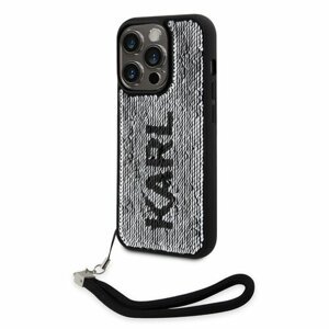 Karl Lagerfeld Sequins Reversible Zadní Kryt pro iPhone 13 Pro Black/Silver