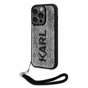 Karl Lagerfeld Sequins Reversible Zadní Kryt pro iPhone 14 Pro Max Black/Silver