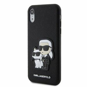 Karl Lagerfeld PU Saffiano Karl and Choupette NFT Zadní Kryt pro iPhone XR Black