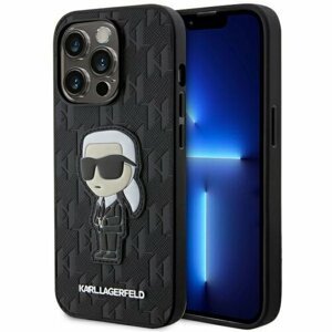 Karl Lagerfeld case for iPhone 14 Pro 6,1" KLHCP14LSAKHPKK black harcase Saffiano Mono Patch I