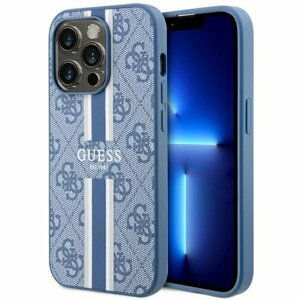 Guess case for iPhone 14 Pro 6,1" GUHMP14LP4RPSB blue hardcase Magsafe 4G Printed Stripes