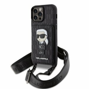 Karl Lagerfeld Saffiano Monogram Crossbody Ikonik NFT Kryt pro iPhone 14 Pro Max Black