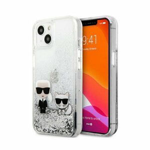 Karl Lagerfeld for iPhone 13 6,1" KLHCP13MGKCS silver hard case Liquid Glitter Karl&Choupette