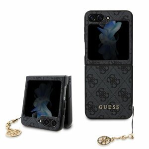 Guess 4G Charms Zadní Kryt pro Samsung Galaxy Z Flip 5 Grey