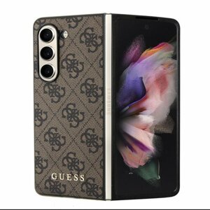 Guess 4G Charms Zadní Kryt pro Samsung Galaxy Z Fold 5 Brown