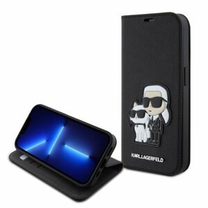 Karl Lagerfeld PU Saffiano Karl and Choupette NFT Book Pouzdro pro iPhone 15 Pro Black