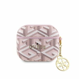 Guess PU G Cube Charm Pouzdro pro AirPods 3 Pink