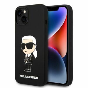 Karl Lagerfeld Liquid Silicone Ikonik NFT Zadní Kryt pro iPhone 15 Black