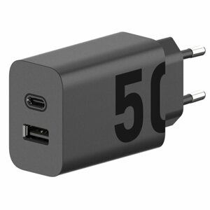 MC-502 Motorola USB-C + USB-A 50W Cestovní nabíječka Black (Service Pack)