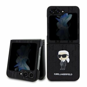 Karl Lagerfeld PU Saffiano Monogram Ikonik NFT Zadní Kryt pro Samsung Galaxy Z Flip 5 Black