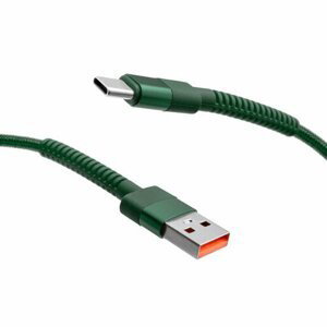 mobilNET pletený kábel USB na Type-C 1M 3A, zelený