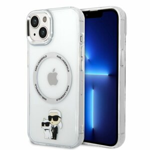 Karl Lagerfeld IML Karl and Choupette NFT MagSafe Zadní Kryt pro iPhone 15 Transparent