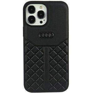 Audi Genuine Leather Zadní Kryt pro iPhone 13 Pro Max Black