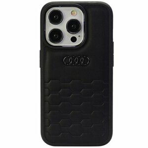 Audi GT Synthetic Leather Zadní Kryt pro iPhone 15 Pro Black