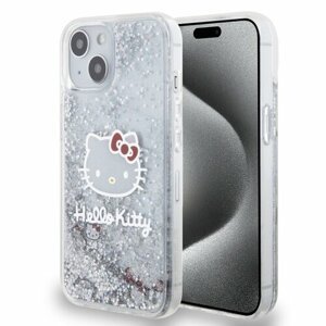 Hello Kitty Liquid Glitter Electroplating Head Logo Zadní Kryt pro iPhone 13 Transparent