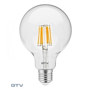 LED žárovka GTV E27 8W filament G95 LD-G95FL8-30 3000K