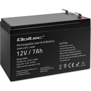 Qoltec Batéria AGM | 12V | 7Ah | max 105A