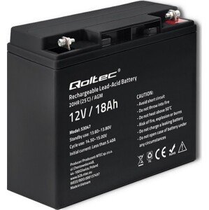 Qoltec Batéria AGM | 12V | 18Ah | max. 270A