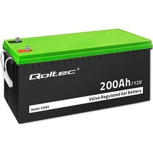 Qoltec Gélová batéria | 12V | 200Ah | pre fotovoltiku