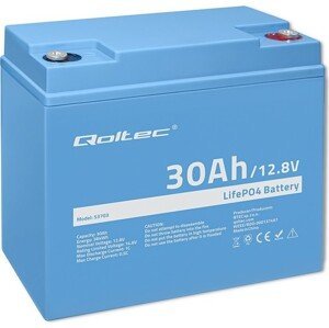 Qoltec Batéria LiFePO4 | 12.8V | 30Ah | 384Wh | BMS