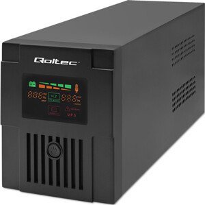 Qoltec UPS Line Interaktívny núdzový zdroj napájania | Monolit | 1000VA | 600W | LCD | USB | RJ45