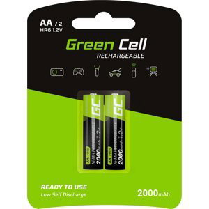 GREEN CELL Nabíjateľné batérie 2x AA HR6 2000mAh