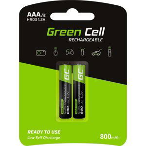 GREEN CELL Nabíjateľná batéria 2x AAA HR03 800mAh