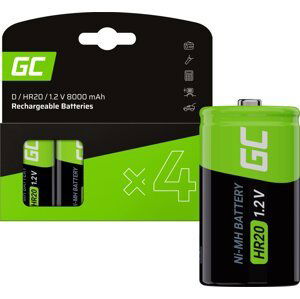 GREEN CELL Nabíjateľné batérie 4x D R20 HR20 Ni-MH 1.2V 8000mAh
