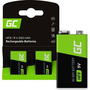 GREEN CELL Nabíjateľné batérie 2x 9V HF9 Ni-MH 250mAh
