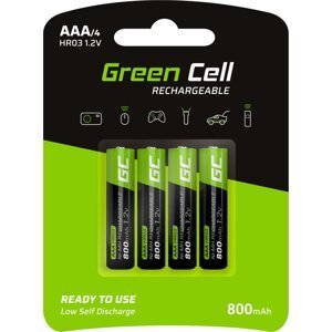 GREEN CELL Nabíjateľné batérie 4x AAA HR03 800mAh