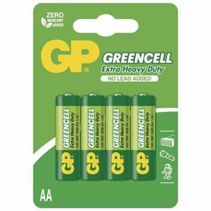 Zinkochloridové batérie GP Greencell R6 (AA), 4 ks v balení