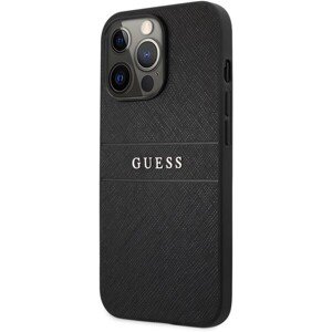 Guess PU Leather Saffiano Case iPhone 13 Pro Max čierny