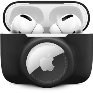 iWant AirPods Pro silikónové puzdro s Airtag vreckom čierne